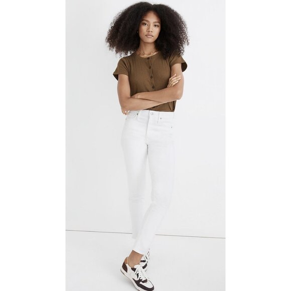 Madewell Women's $128 Stovepipe Jeans in Pure White Size 33 MC636 - Picture 1 of 7